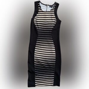 Stylish Black and White Striped Mini Dress